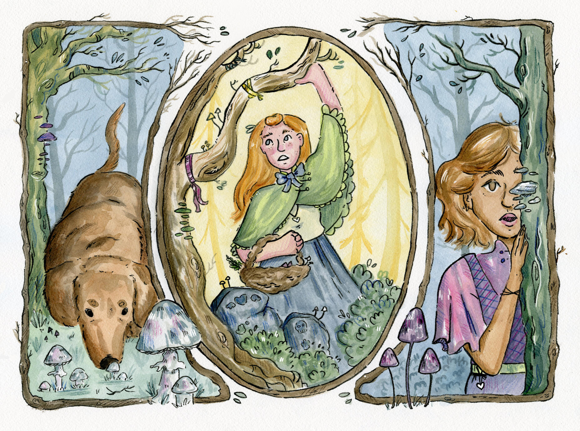 Folktale Foraging - 2026 - Ink and Watercolour - 16 x 12"